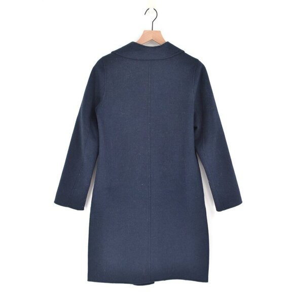 Tahari Double Face Wool Blend Two Button Coat Single Breasted in Navy Women's S - Picture 2 of 5
